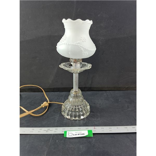 Vintage Cleats Glass Lamp- 13.5" x 6"-Comes As Is