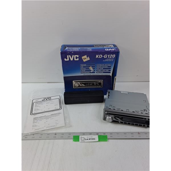 JVC-KD-G120- CD Receiver- 7" x 2.5" x 6.25