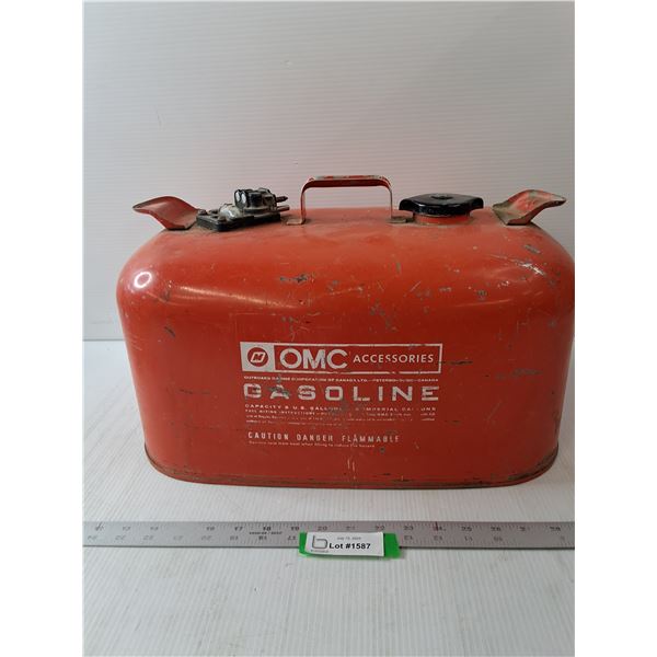 Vintage OMC Accessories Gasoline Can- 19.5" x 11.5" x 10"