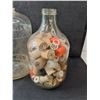 Image 2 : (3) Glass Jug- One Filled With Thread Spools- All About 12.5"