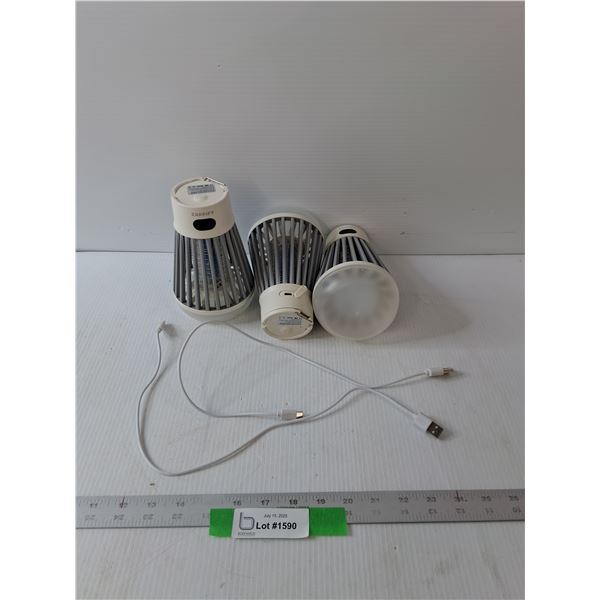 (3) Zappify Mosquito Zappers- 4" x 6.5"- 2 Cords- Come As Is