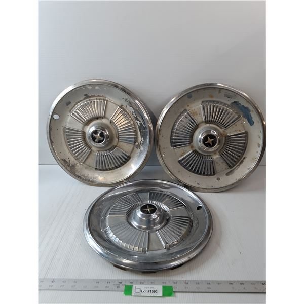 (3) Hubcaps- All About 15.5"