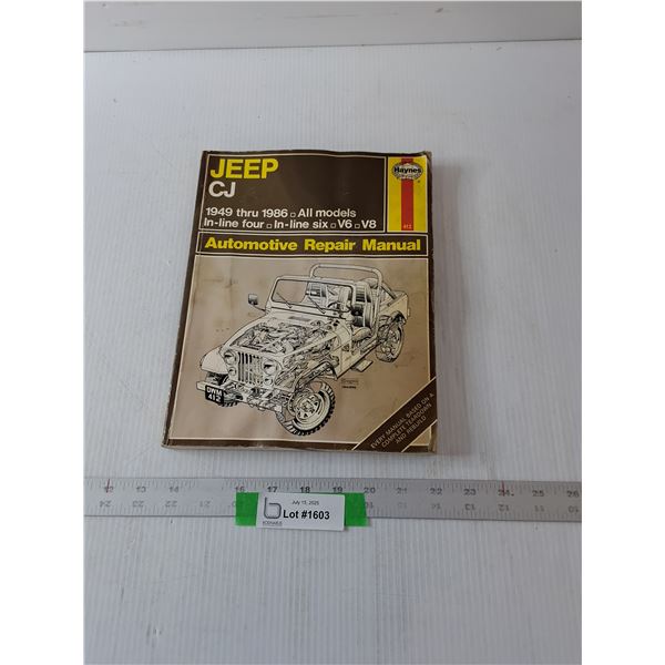 Haynes Jeep Automotive Repair Manual Book- 8.5" x 10.5"