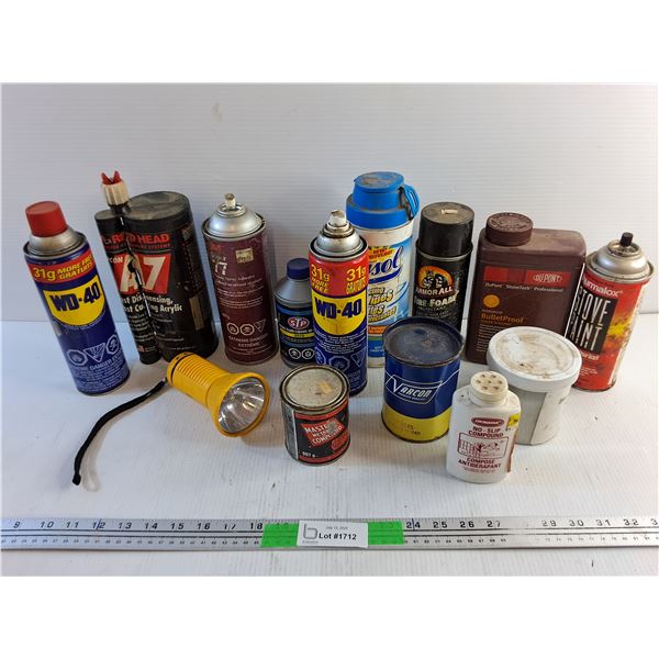 Various Automotive Care Products - WD40, Brake Fluid, Spray Adhesive, Misc - CANNOT SHIP