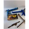 Image 2 : Torcan 6 AMP Battery Charger, Caulking Guns, Tire Wrench Crimping Tool and Laser Level - As Is