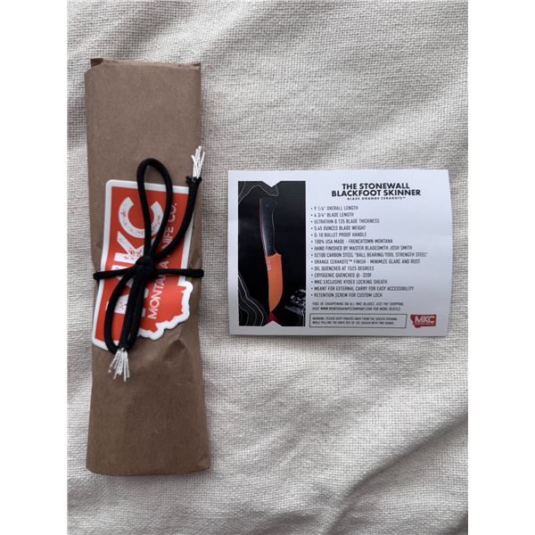 Montana Knife Company Stonewall Cerakote Knife – Blaze Orange Edition