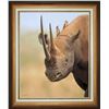 Image 1 : Leon Fouché – Black Rhino Framed Original Pastel Drawing