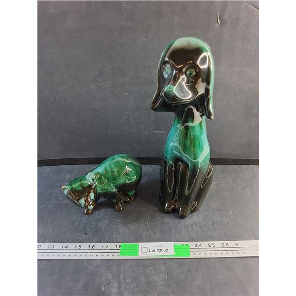 Blue Mountain Pottery Bear and Puppy Decor - Chipped