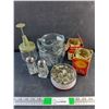 Image 1 : Vintage Cookie Cutters, Anchor Hocking Depression Glass Pitcher, Salt & Pepper Shakers and Misc
