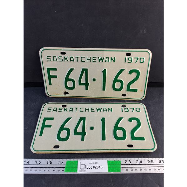 1970 Saskatchewan License Plates
