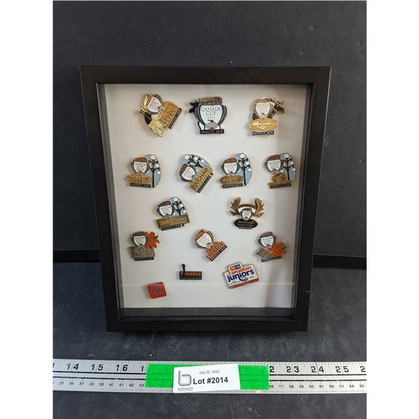 2012 Canada Cup Shirt Pins in a Display Case