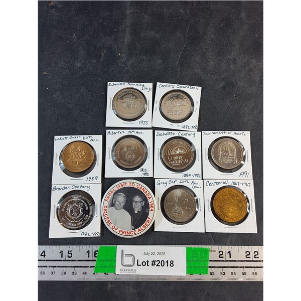 Papal Visit To Canada 1984 Shirt Pin and Various Collectors Coins