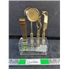 Image 1 : Vintage 1960s MCM Retro 4 pc Gold Plated Bar Set