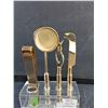 Image 2 : Vintage 1960s MCM Retro 4 pc Gold Plated Bar Set