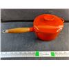 Image 1 : Vintage 8" Copco Enamel Cast Iron Sauce Pot with Lid - Teak Handle