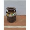 Image 1 : ** Vintage Milk Metal Canister - 13"w x 17.5"t - CANNOT SHIP