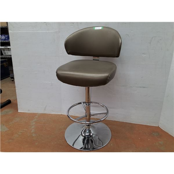 *Adjustable Swivel Bar Stool with Backrest, Upholstered - CANNOT SHIP