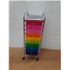 Image 1 : * Ten Drawer Rainbow Colorful Wheeled Organizer - 38"x 13" x 15" - CANNOT SHIP