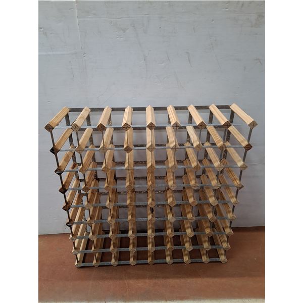 *Wood & Metal Wine Rack - 32" x 32" x 9" - CANNOT SHIP