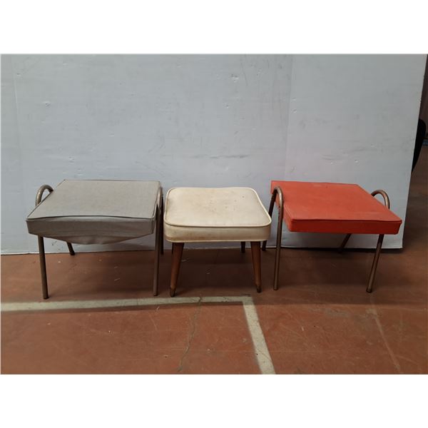* (3) Vintage Stools - CANNOT SHIP