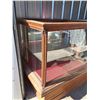 Image 5 : *** Antique Wood & Glass Display Cabinet -Missing Glass, Sliding Doors -70.5" x 28.25" x 38.75" - CA