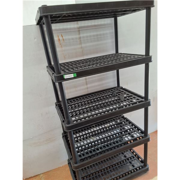 ** Five Shelf Plastic Shelving Unit - 71.75" Tall x 36" Long x 24"Deep - CANNOT SHIP