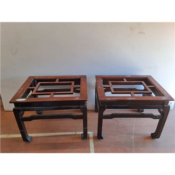 * (2) Modern Style End Tables - Missing Glass Top -  - 28" x 22.25" x 22" - CANNOT SHIP