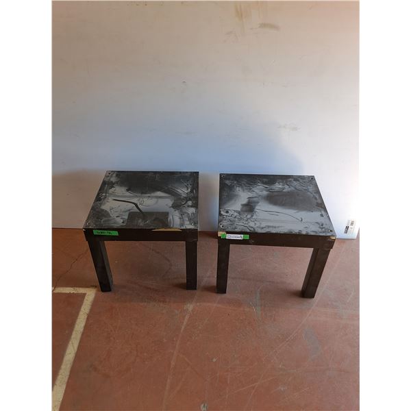 *(2) Metal End Tables 18.25 L x 17 W x 16.25 T  -  PICK UP ONLY