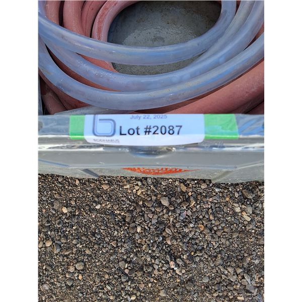 **(2) Hoses in Bucket: Approx 12ft of Red 1" Hose & Approx 4ft of Clear 1/2" Hose - CANNOT SHIP