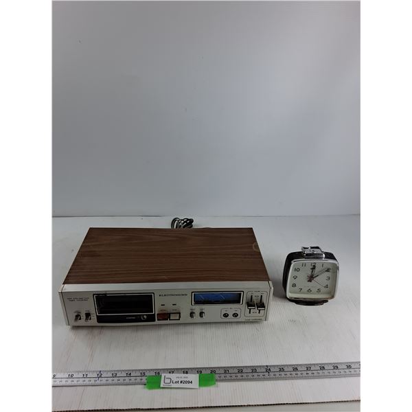 Electrohome Eight Track Tape Recorder, Clock - As Is CANNOT SHIP