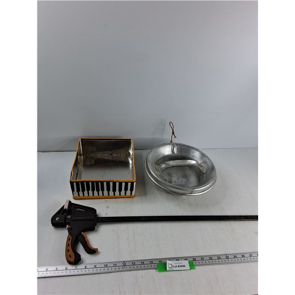 Woodworking Clamp, Metal Tin, Metal Lid - CANNOT SHIP