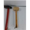 Image 3 : (2) Ball-Peen Hammers, Rubber Mallet - As Is