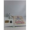 Image 1 : Coffee Maker, Junior Legion First aid Book, Vintage Paper Clip, Flour Sack - As Is