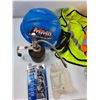 Image 2 : (2) Hi-Vis Vests, Protective Hat, Oil Can, Misc