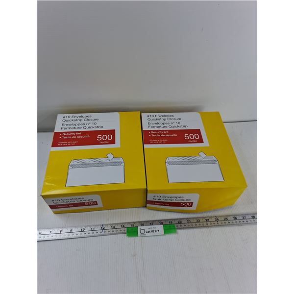 (2) 4 1/8'' x 9 1/2' Quickstrip Closure Envelopes Boxes