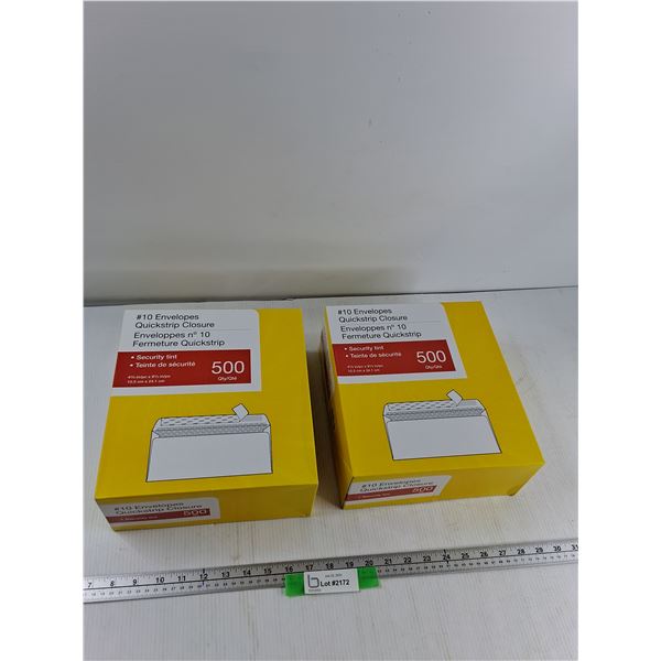 (2) 4 1/8'' x 9 1/2' Quickstrip Closure Envelopes Boxes