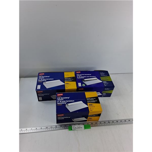 (3) 4 1/8'' x 9 1/2'' Quickstrip Closure Envelopes