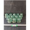 Image 1 : Green Insulators (12)- 4" x 3.5"- Chipped