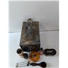 Image 5 : Wooden Lockable Box & Vintage Shoe Cleaning Supplies-Has Key- 6.5" x 8" x 10.5"