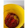 Image 2 : (2)Yellow 20 Litre Bucket- One Filled w/ Plastic Flower Cut Outs  -  PICK UP