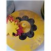 Image 5 : (2)Yellow 20 Litre Bucket- One Filled w/ Plastic Flower Cut Outs  -  PICK UP