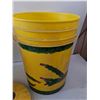 Image 6 : (2)Yellow 20 Litre Bucket- One Filled w/ Plastic Flower Cut Outs  -  PICK UP