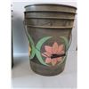 Image 4 : (2) Black 20 Litre Bucket- 15" x 12"- Has Painted Designs On Them  -  PICK UP
