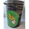 Image 5 : (2) Black 20 Litre Bucket- 15" x 12"- Has Painted Designs On Them  -  PICK UP