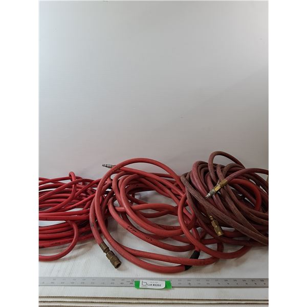 (3) Red Rubber Air Hose