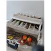 Image 5 : Fishing Tackle Box w/Hooks- 14.5" x 8" x 7.5"