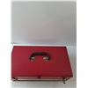 Image 2 : Red Metal Tool Box w/Tools- 17" x 7" x 9.5"  _  PICK UP
