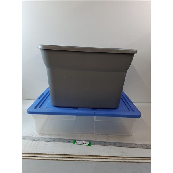 (2)Rubbermaid Plastic Storage Bins - 20x14x13" & 23x17x6" - PICK UP ONLY