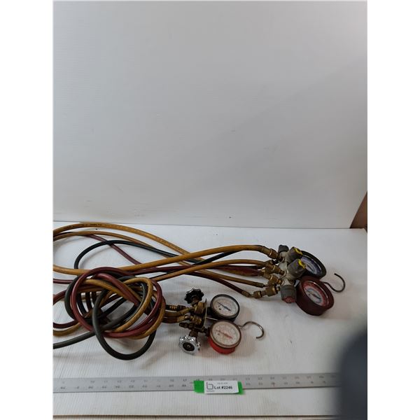 (2) Yellow Jacket Hose & Air gauge