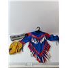 Image 1 : Blue & Red Jingle Shirt - Size Child's Large Approx & Moccasins - 8.5" Sole